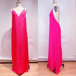 H&M Hot Pink Beach Summer Long Dress Size 12